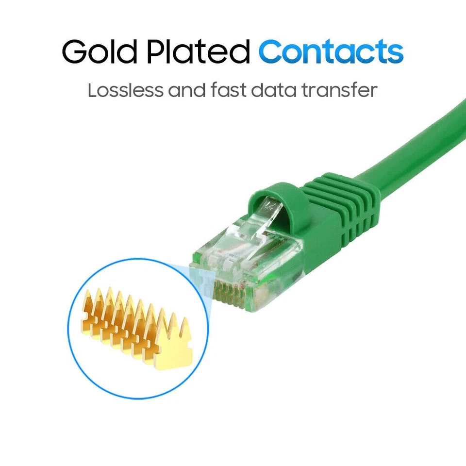 10 PCS Cat5e Patch Cable 1.5-15ft Premium Ethernet Cord for Home & Office Green - Image 4 of 4
