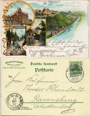 Ansichtskarte Litho AK Königswinter Petersberg, Hotel, Rhein 1904 - Bild 1 von 3
