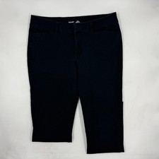 Old Navy Womens Pixie Never Fade Size 8 Black Cotton Blend Stretch Ankle Pants