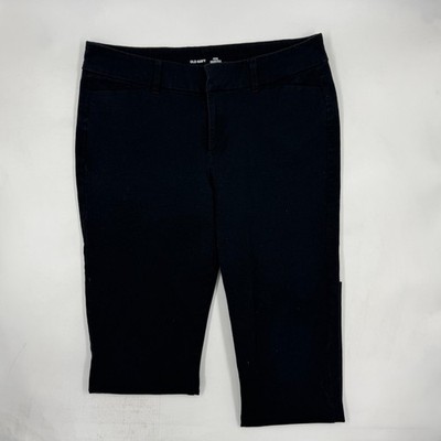Old Navy Womens Pixie Never Fade Size 8 Black Cotton Blend Stretch Ankle Pants