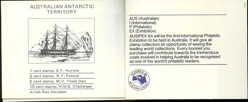 1982 Australian Antarctic Territory Ships AUSIPEX 84 Scarce Right Staple Booklet - Image 2 of 4