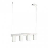 Energiespar Pendelleuchte 4 Flammig Aluminium Glas 74Cm Inkl. Leuchtmittel