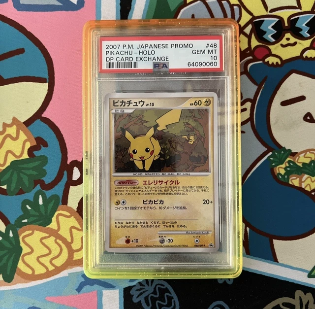 2007 POKEMON JAPANESE PROMO #48 PIKACHU-HOLO DP CARD EXCHANGE PSA 10