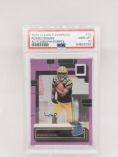 2022 Clearly Donruss Romeo Doubs Autograph Purple /175  #85 PSA 10 Packers 