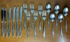 Kaysons Taiwan ROSE KA01 Stainless Set of 17 Spoons Forks Knives Glossy Flatware