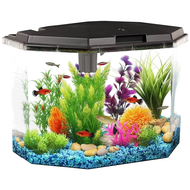 Durable Plastic Fish Tank with LED Lighting