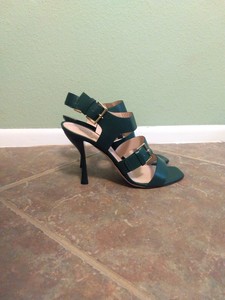 emerald green strappy heels