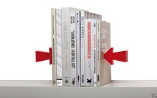 NEW ARROW Magnetic Bookends 2 Pack Office Home Books Red Gift UK SELLER