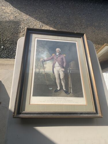 Rare Antique Engraving By WM Ward & L.F Abbott ‘Henry Callender Esq ‘ Golf