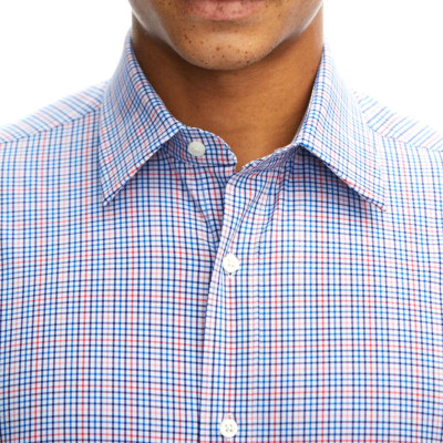 Lands' End Men's Performance Dress Shirt, Red, 18-18½ x 36/37