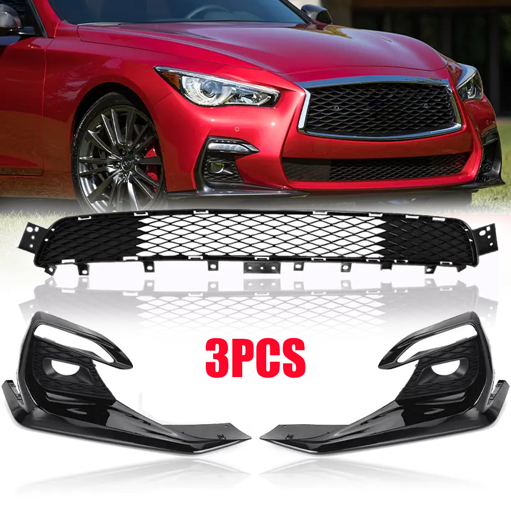 For 2018-2022 Infiniti Q50 Sport Front Bumper Lower Grille W/ Fog