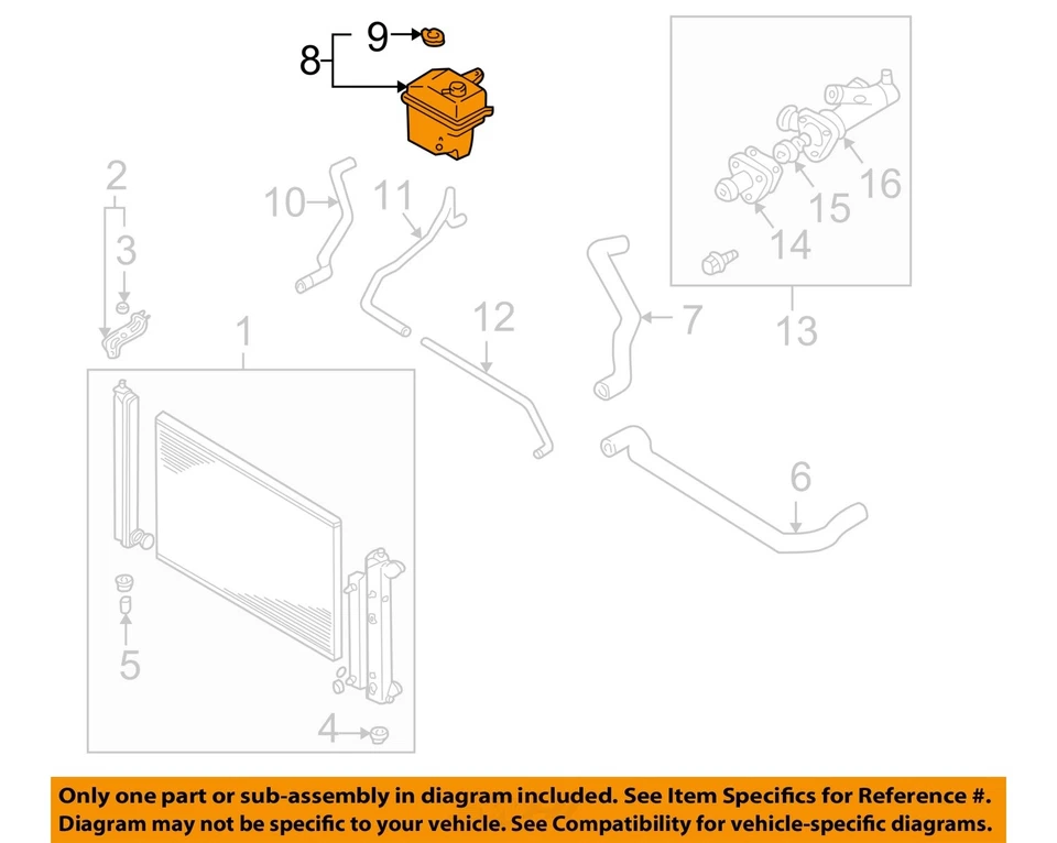 Used Engine Coolant Reservoir fits: 2001 Mazda MPV Grade A Foto 3 de 4
