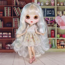 12" Blythe factory Doll White Mix hair Matte face1/6 bjd joints body Carved lips