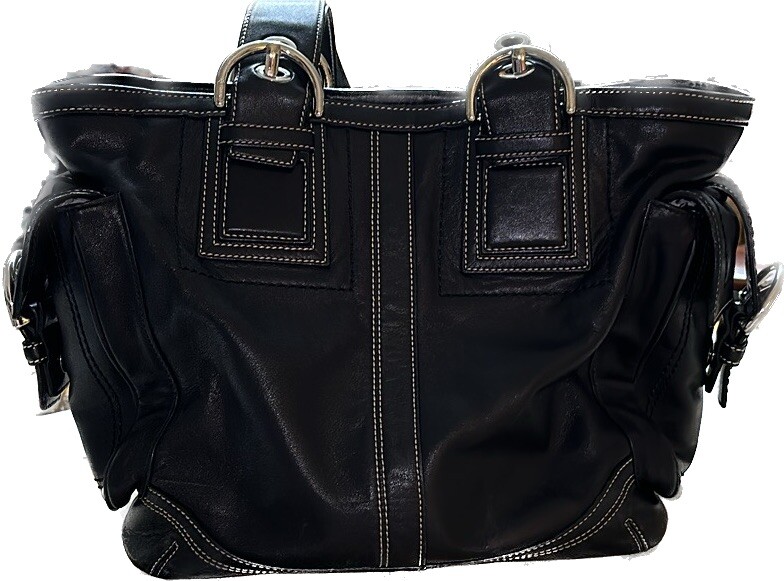 Coach Black Leather Soho Tote C063-10037 Vintage 90's Smooth