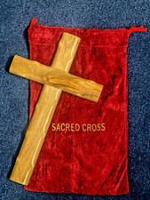 Lot of 50 Pieces - 10" Olive Wood Crosses from Jerusalem Pouch Not Included 