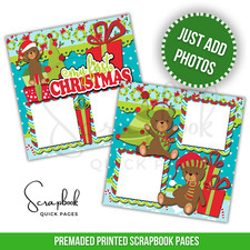 Baby First Christmas Scrapbook Pages 2 PRINTED Premade Scrapbook Quick Pages 71