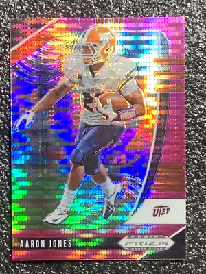2020 Panini Prizm Draft Picks Football Pink Pulsar #2 Aaron Jones UTEP Miners