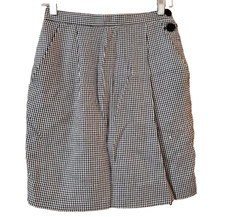 VTG Jones New York Womens Knit Skirt Size 6 Black White Pleated Lined Pockets