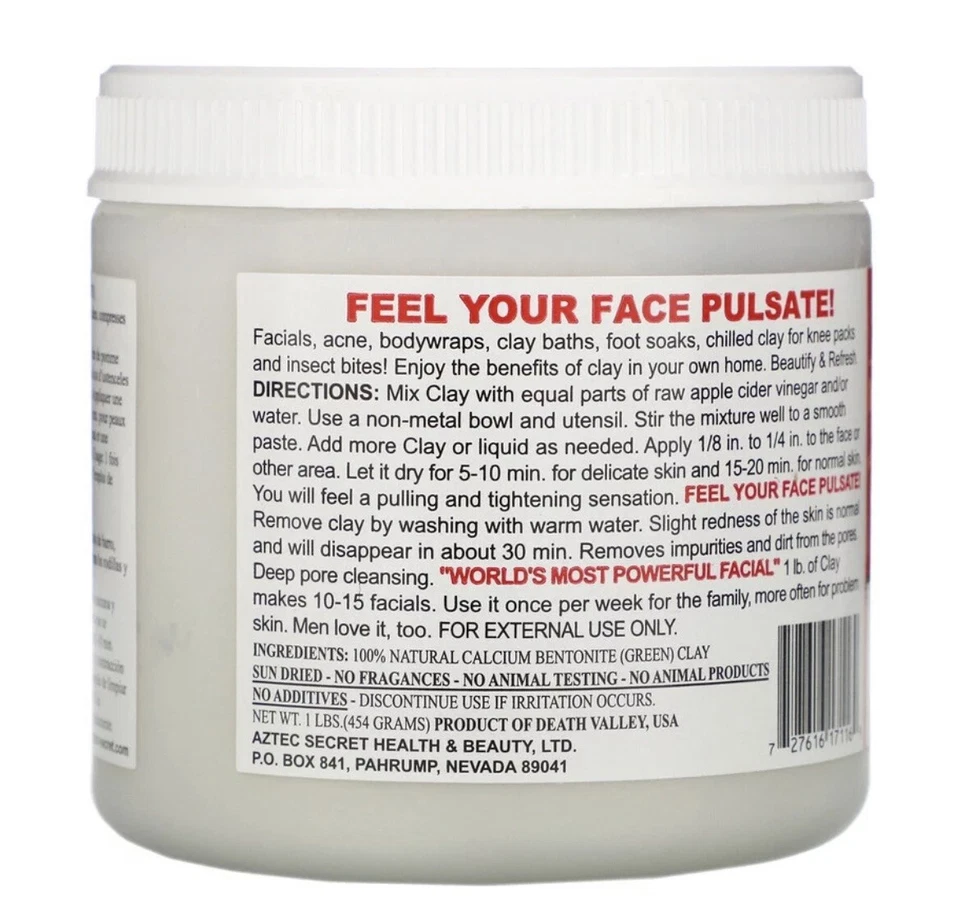 Máscara de arcilla-azteca secreta india arcilla curativa limpieza profunda de poros 1 lb Foto 2 de 2