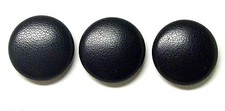 3 MADE IN USA 7/8"black genuine leather blazer jacket covered buttons,metal loop
