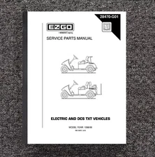 1998 1999 Electric Golf Cart Service Parts Manual Fits EZGO TXT Vehicles 847