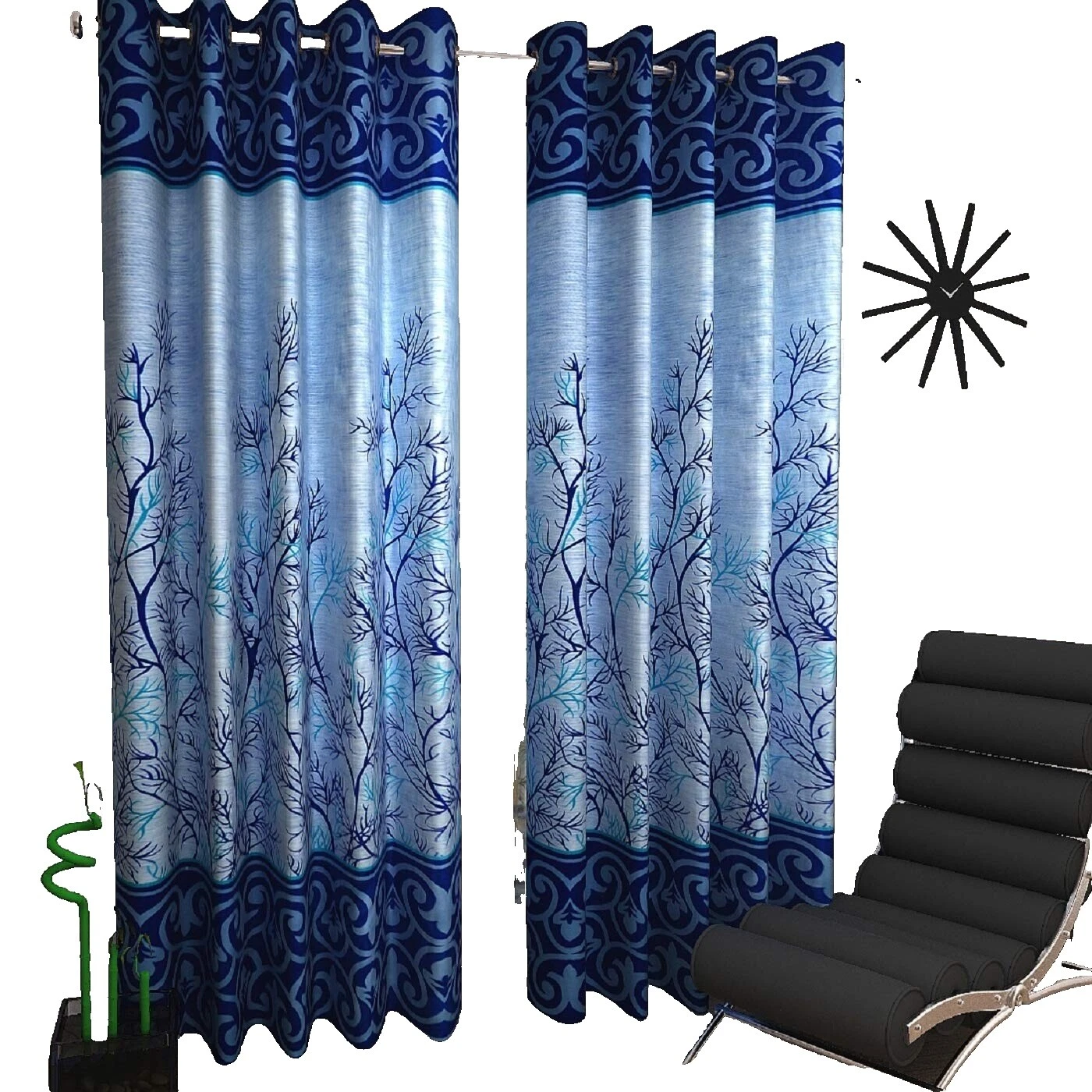 Naturaleza Poliéster Cortinas de Ventana Puerta