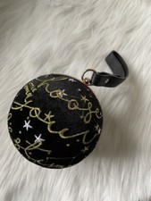 Black Velvet Embroidered Galaxy Universe Star Choose Your Destiny Round Ball Bag
