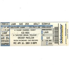KID ROCK & JERRY CANTRELL Full Concert Ticket Stub PHOENIX 4/16/04 CRICKET Rare