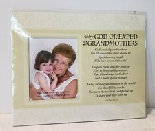 8 x 10/ 3.5" x 5" Photo Frame Mat JUDITH BULOCK MORSE God created Grandmothers