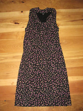 Ann Taylor Black Brown Sleeveless Pullover Stretchy Dress Women's M  (H9)