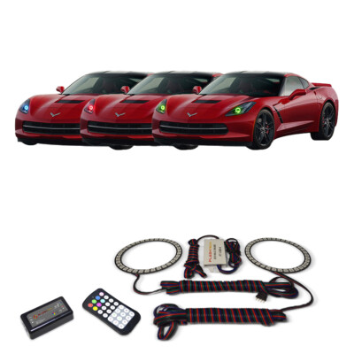 RGB Multi Color Angel Eye Headlight Halo kit for Chevrolet Corvette 14-16