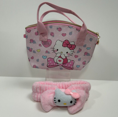 Hello Kitty Crossbody Bag with double handles and hair band NEW