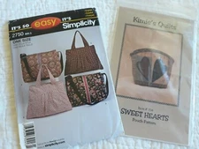 2 Purse Patterns Simplicity It's So Easy & Indygo Junction Sweethearts Pouch 