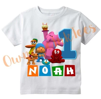 GILDAN Pocoyo Number Custom t-shirt Personalize Birthday gift