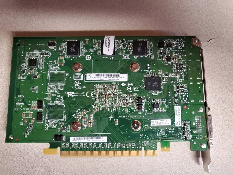 Lenovo NVIDIA Quadro 2000 Graphics Card 1GB GDDR5 89Y8856 Dual Display VGA ZZ - Image 2 of 3