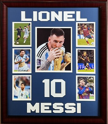 Lionel Messi FIFA World Cup Champion Photo Collage Framed