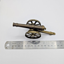 Vintage Solid Brass Cannon Figurine Decor Ornate 6