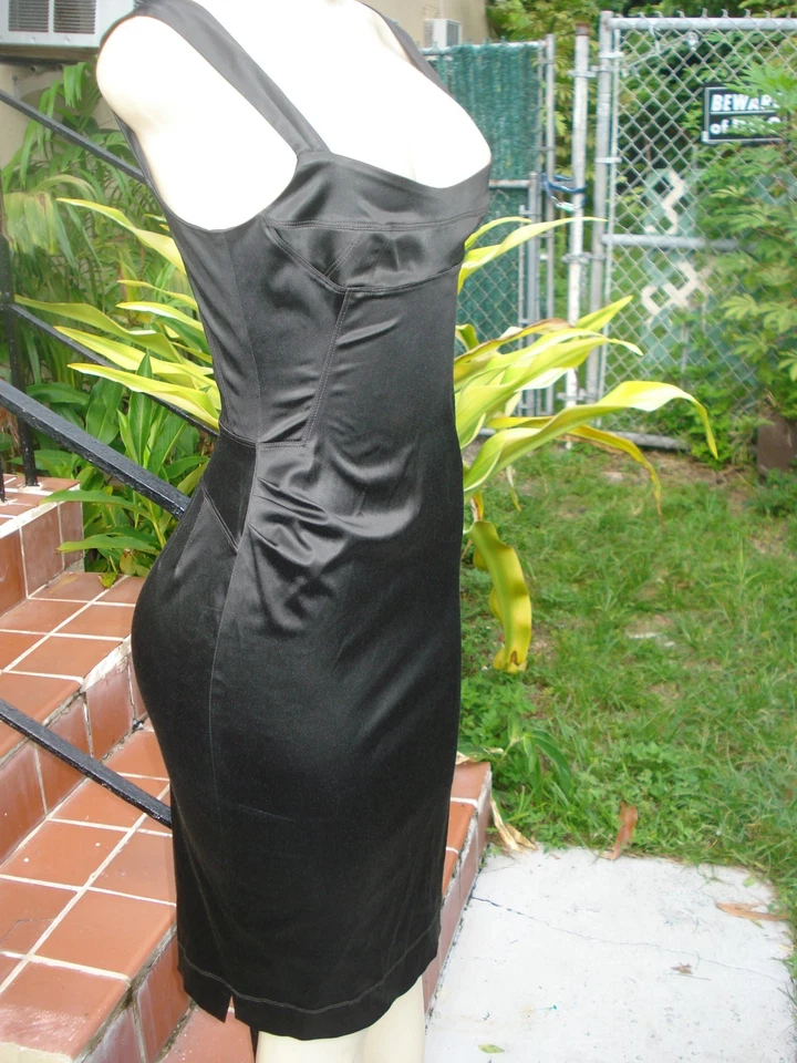 LIDA BADAY черный эластичной резинке без рукавов коктейль Sz 4 сделано в Канаде - Изображение 3 из 4