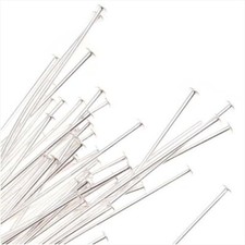 SILVER Plated Head Pins 3" long 21 gauge Nickel Free 50 100 200 500 21 ga