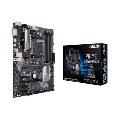 ASUS PRIME B450-PLUS motherboard, Socket AM4, Ryzen DDR4, 64 GB, 5 PCI, 600 MB/s