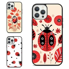 For iPhone SE4 16E 12 13 14 15 16 Pro Max ink drawing tiny lady bugs Phone Cases