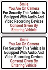 3.5in x 2.5in Smile You Are on Camera Vinyl Stickers