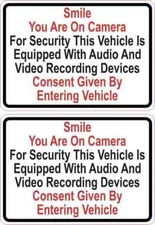 3.5in x 2.5in Smile You Are on Camera Vinyl Stickers