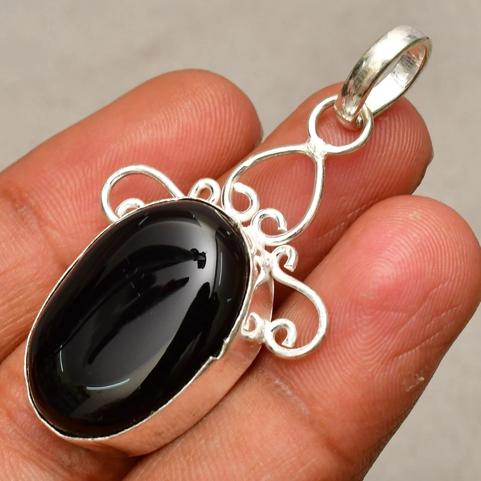 Ciondolo gioiello fatto a mano in argento sterling 925 con pietra preziosa on... - Immagine 2 di 4