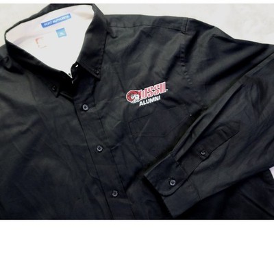 Port Authority WSSU Alumni Shirt Mens XL Black Long Sleeve Button Down HBCU Rams
