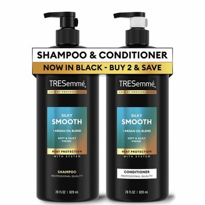 TRESemmé Silky Smooth Shampoo Conditioner 28oz 2 Pack Anti Frizz Argan Oil
