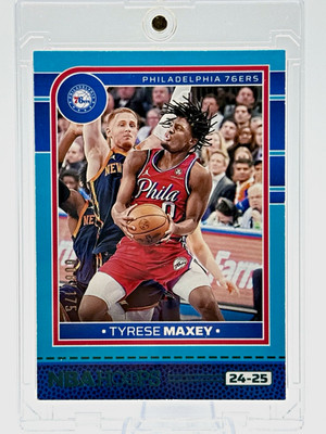 Panini 2024-25 NBA Hoops Tyrese Maxey #84 Teal /175 Philadelphia 76ers
