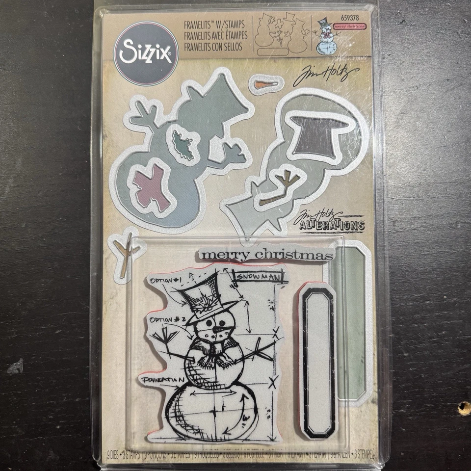 Sizzix Framelits Holtz Merry Christmas Dies & Stamps 659378 2015 NEW - Image 2 of 4