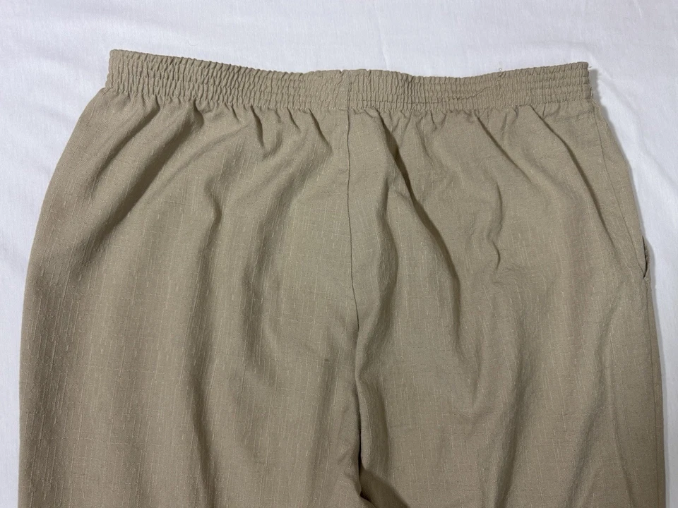 Apparenza Stretch Pants Beige Soft Elastic Dressy Pull-Ons Stretch Womens Large - Image 4 of 4