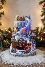 Carillon Giostra Musicale Lusso Movimento LED Natale Regalo 32x26x45